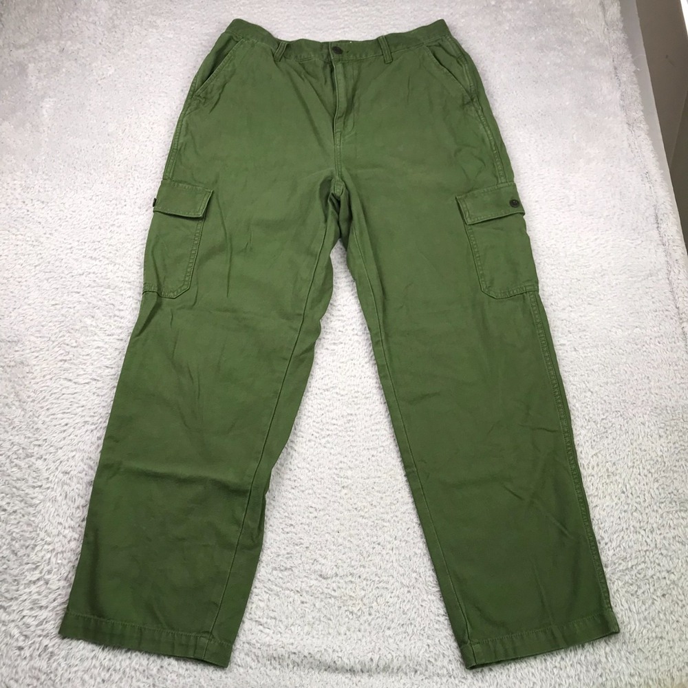 Madewell Baggy Straight Cargo Jeans Womens 30 (32x29) Garment Dyed Cotton Denim